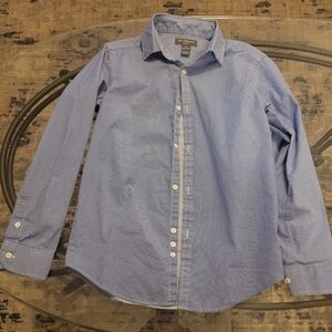 Van Huesen size 10/12 blue and white dress shirt